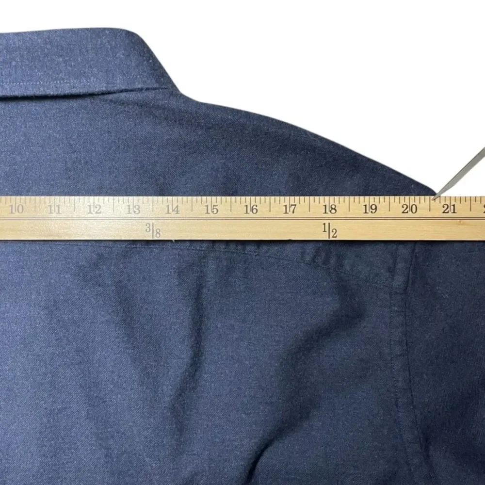 UNTUCKit Sherwood Navy Blue Flannel Shirt Relaxed Fit Mens XXL